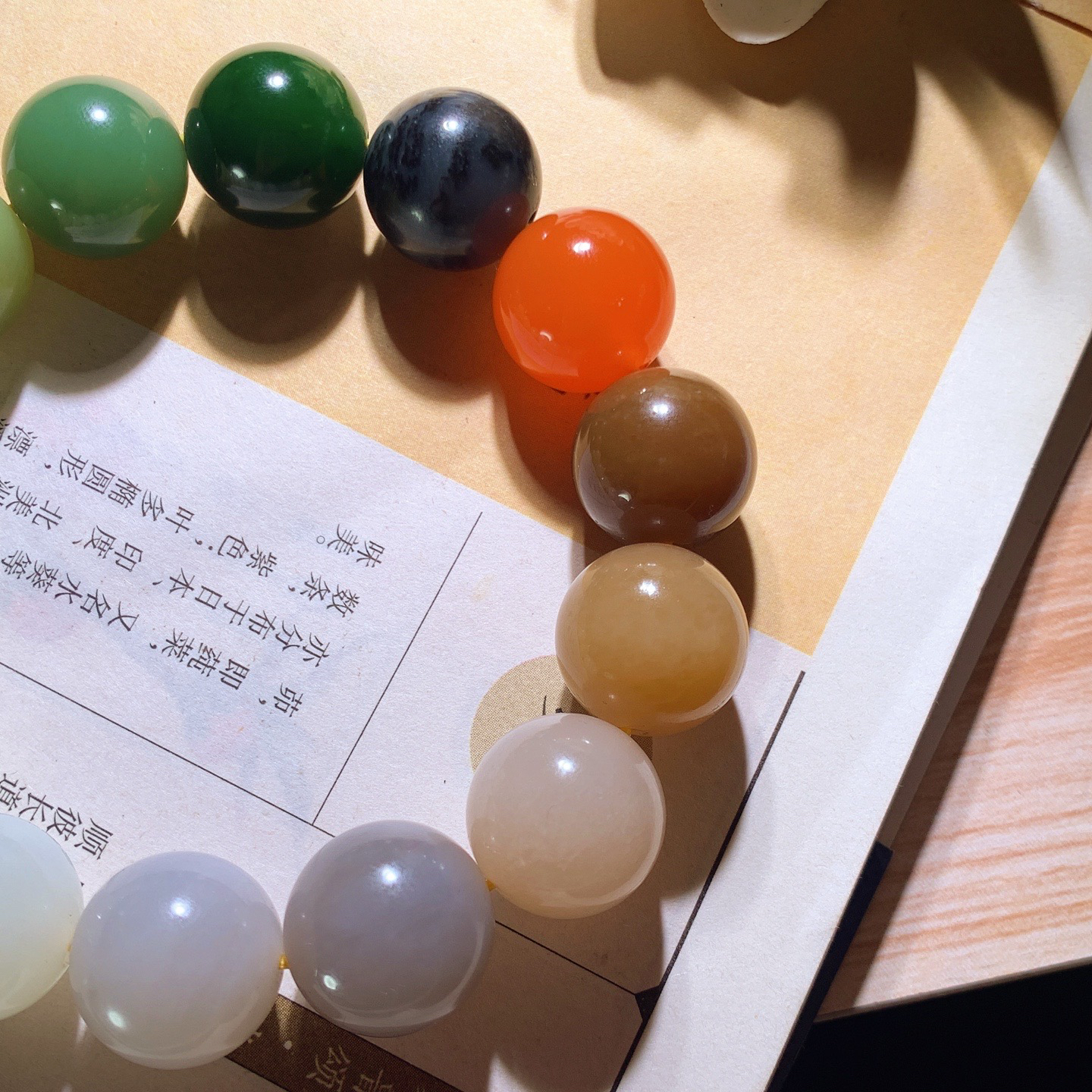 新疆和田玉多宝圆珠手串 单颗尺寸16重90克 玉质细腻油润 底色纯净 脂粉好，品质好。lt26041