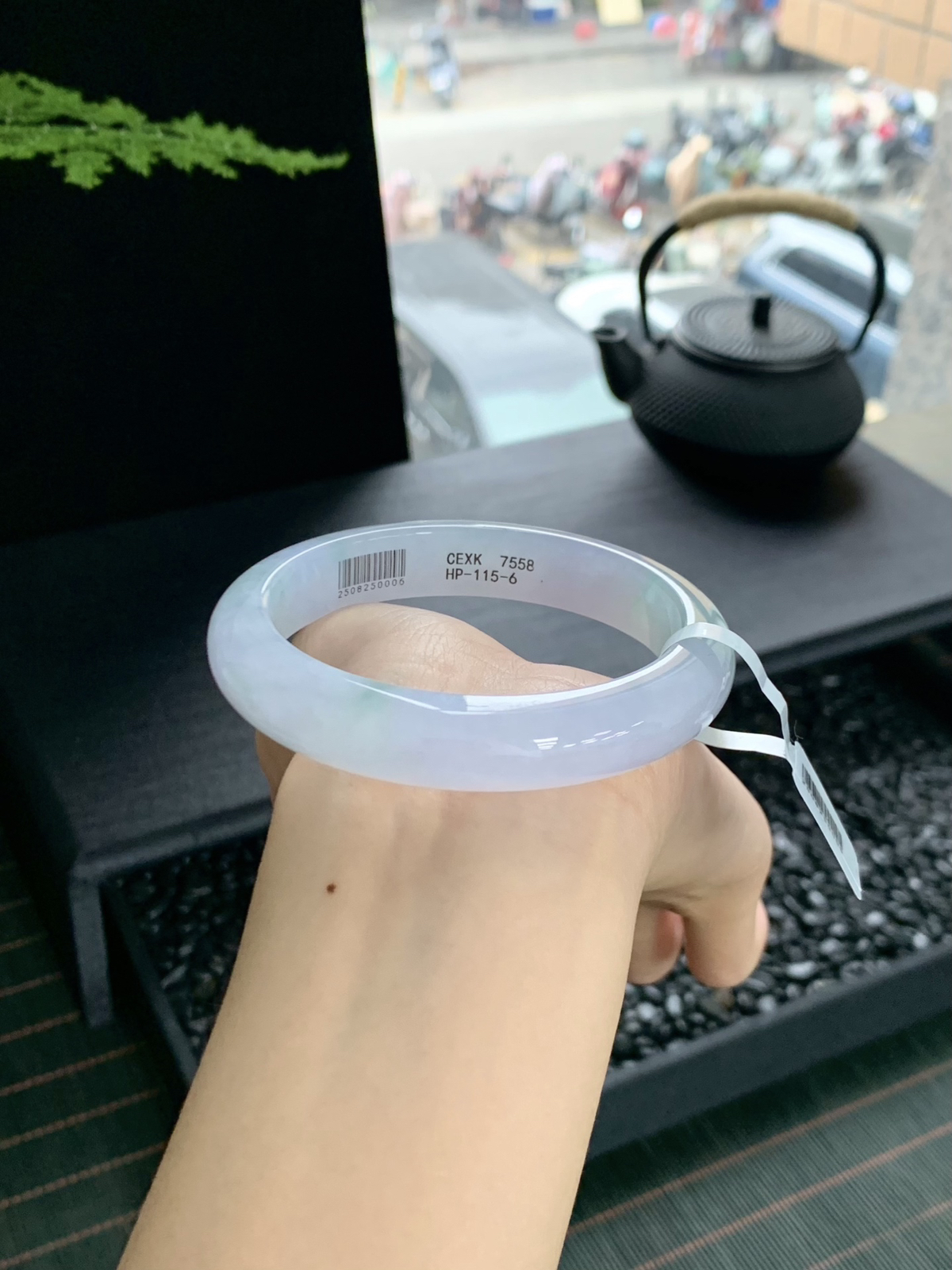 【冰春彩手镯】浪漫紫飘淡绿典雅，浑然天成的一幅山青水秀  余音绕梁 让人爱不释手58-12-8mm