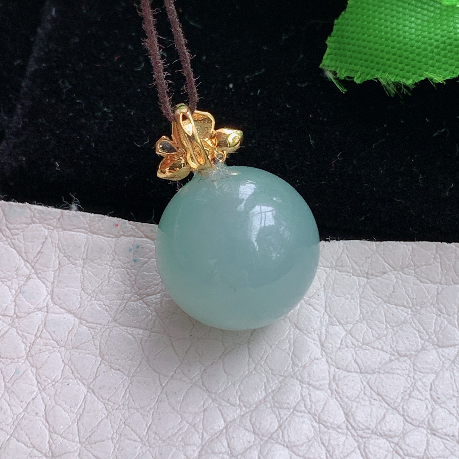 lz实拍 20*15天然缅甸翡翠冰晴圆珠玉吊坠 圆圆满满玉挂件