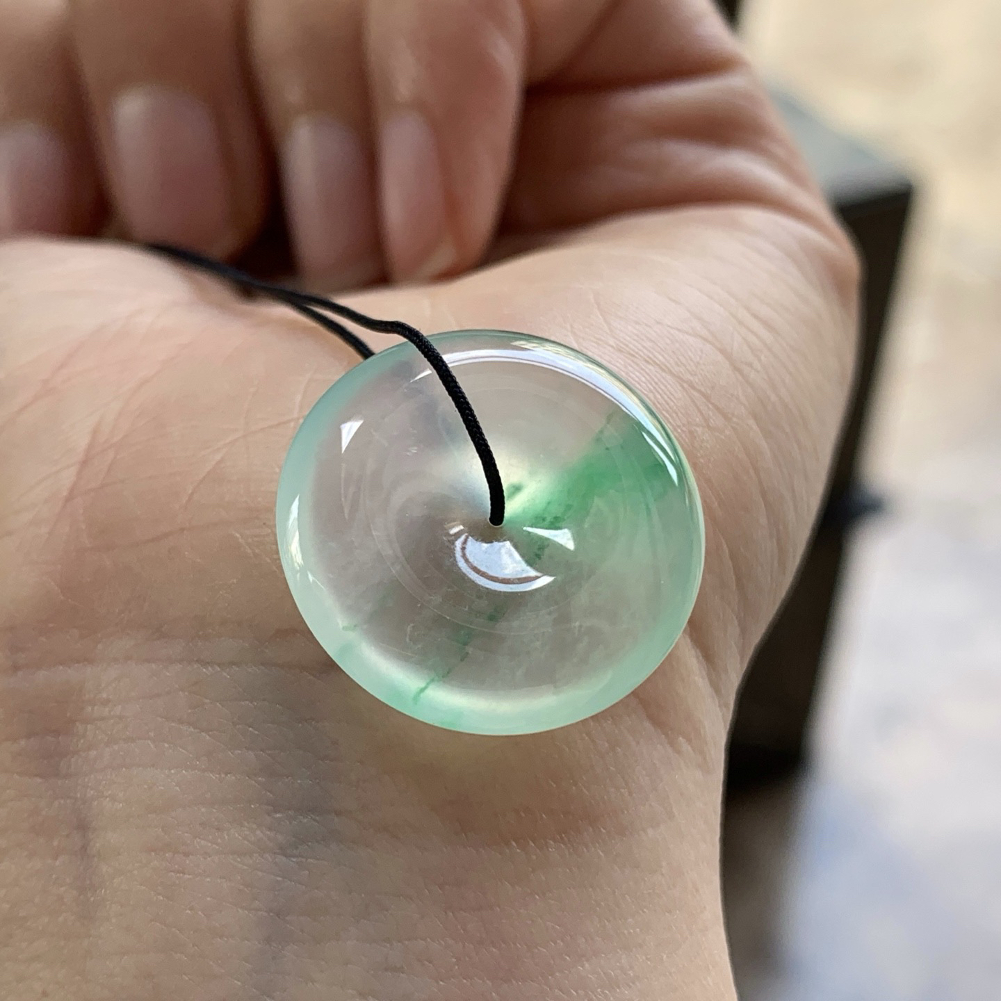 冰飘绿平安扣^_^清透 尺寸21