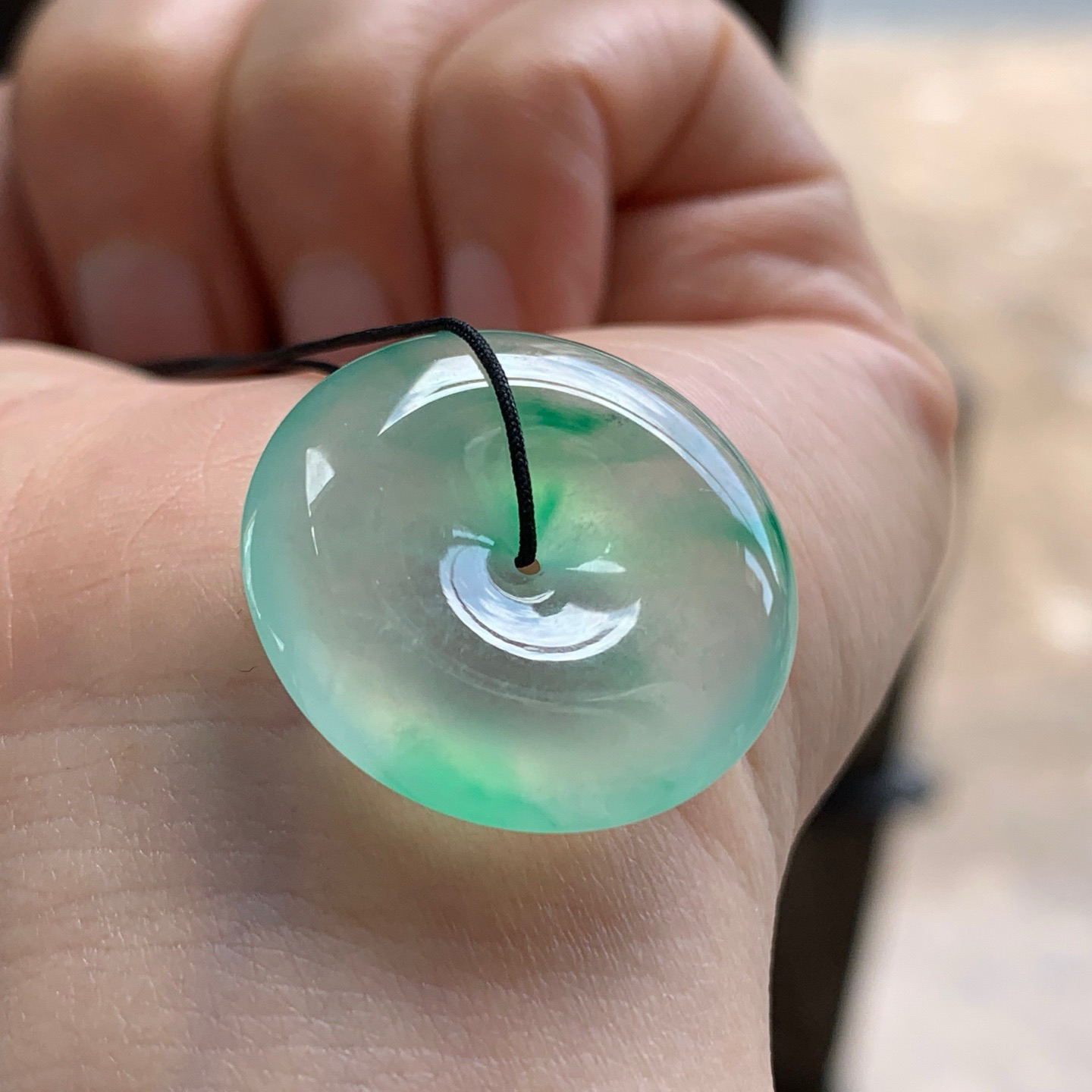 冰飘绿平安扣^_^种好色阳