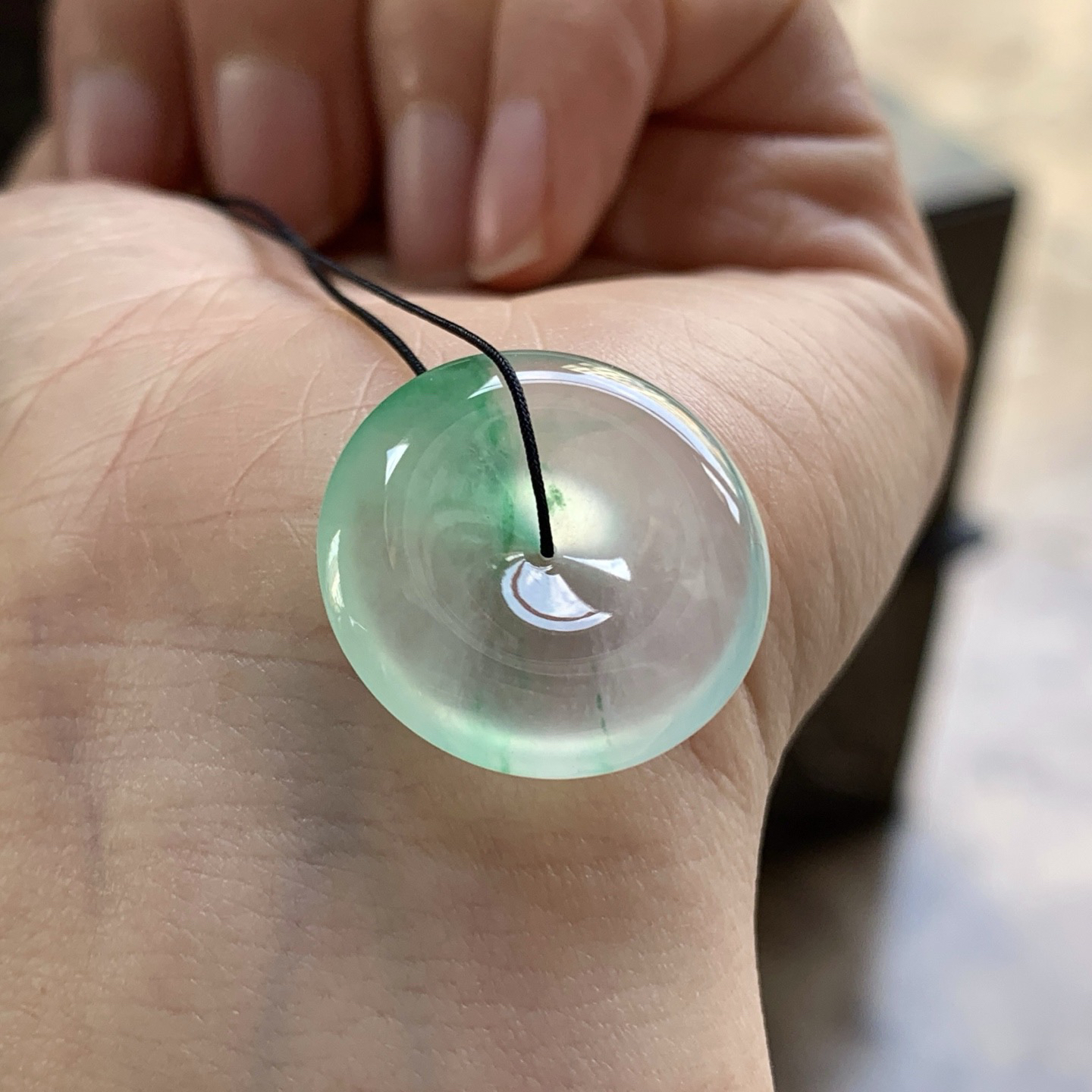 冰飘绿平安扣^_^清透 尺寸21