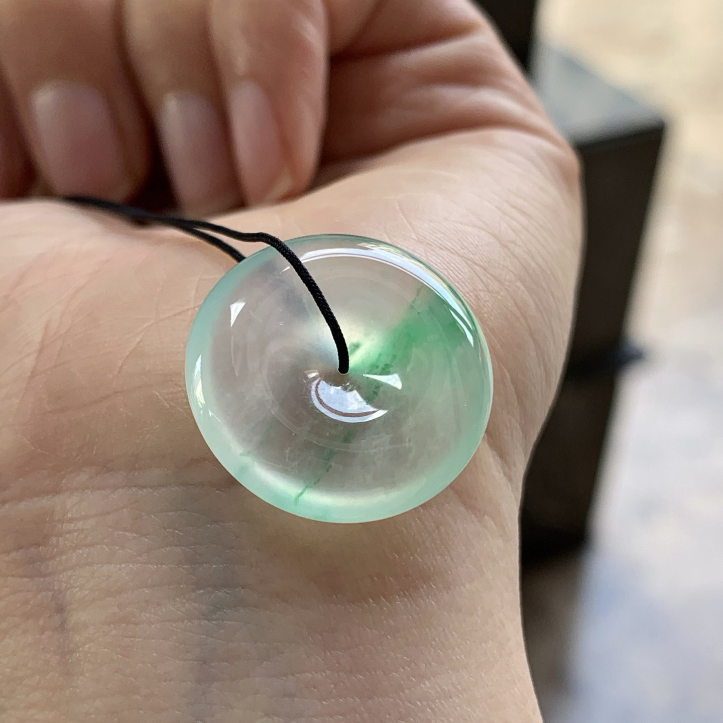 冰飘绿平安扣^_^清透 尺寸21