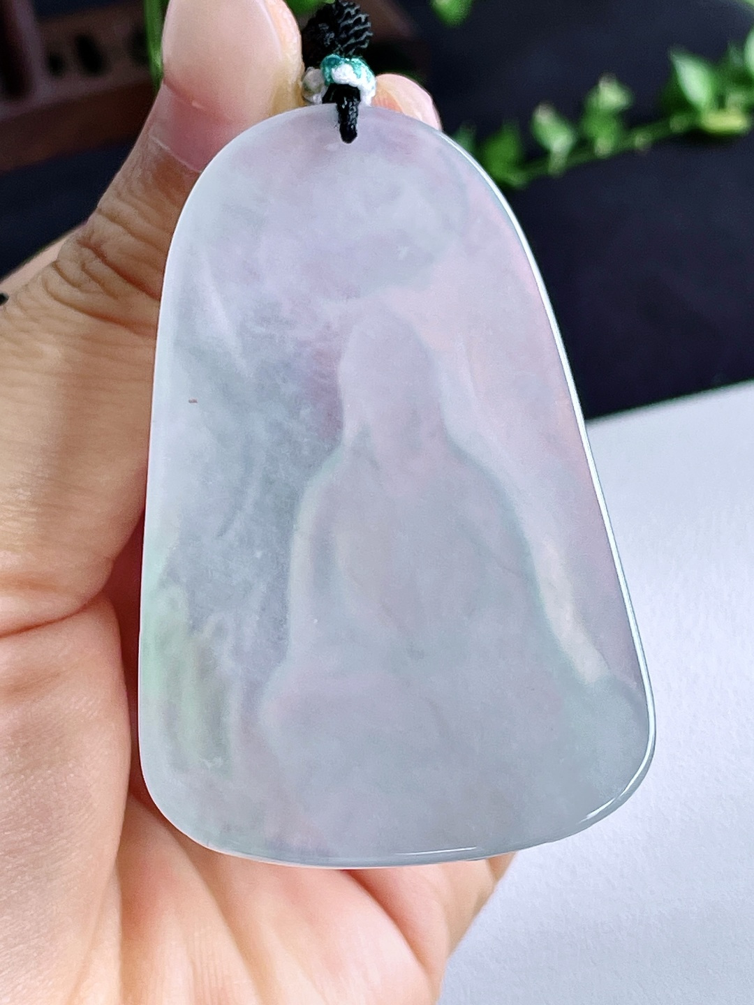 【裸石】冰晴水观音牌吊坠【说明】缅料 无裂 性比高【尺寸】60-38-5.5【重量】29克