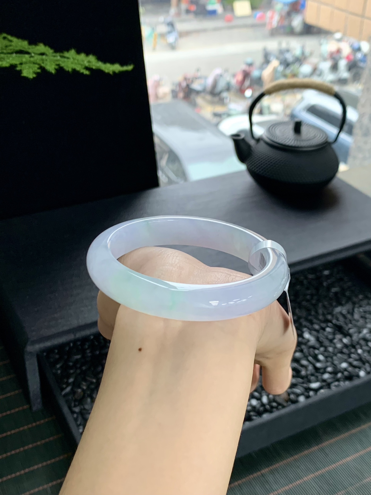 【冰春彩手镯】浪漫紫飘淡绿典雅，浑然天成的一幅山青水秀  余音绕梁 让人爱不释手58-12-8mm