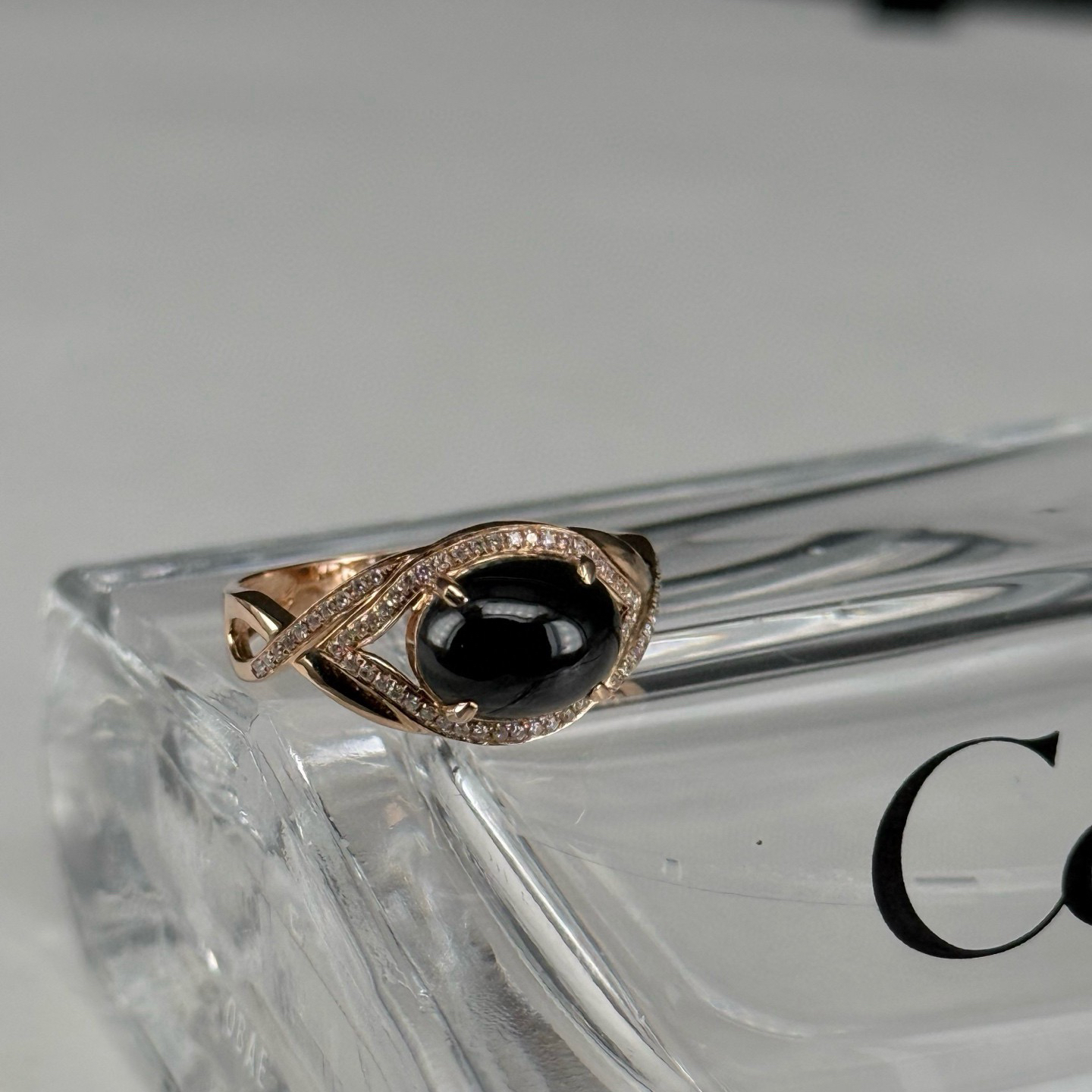 精品18k墨翠女戒 种好色正 黑度极好 打灯通透 油性十足 尺寸9