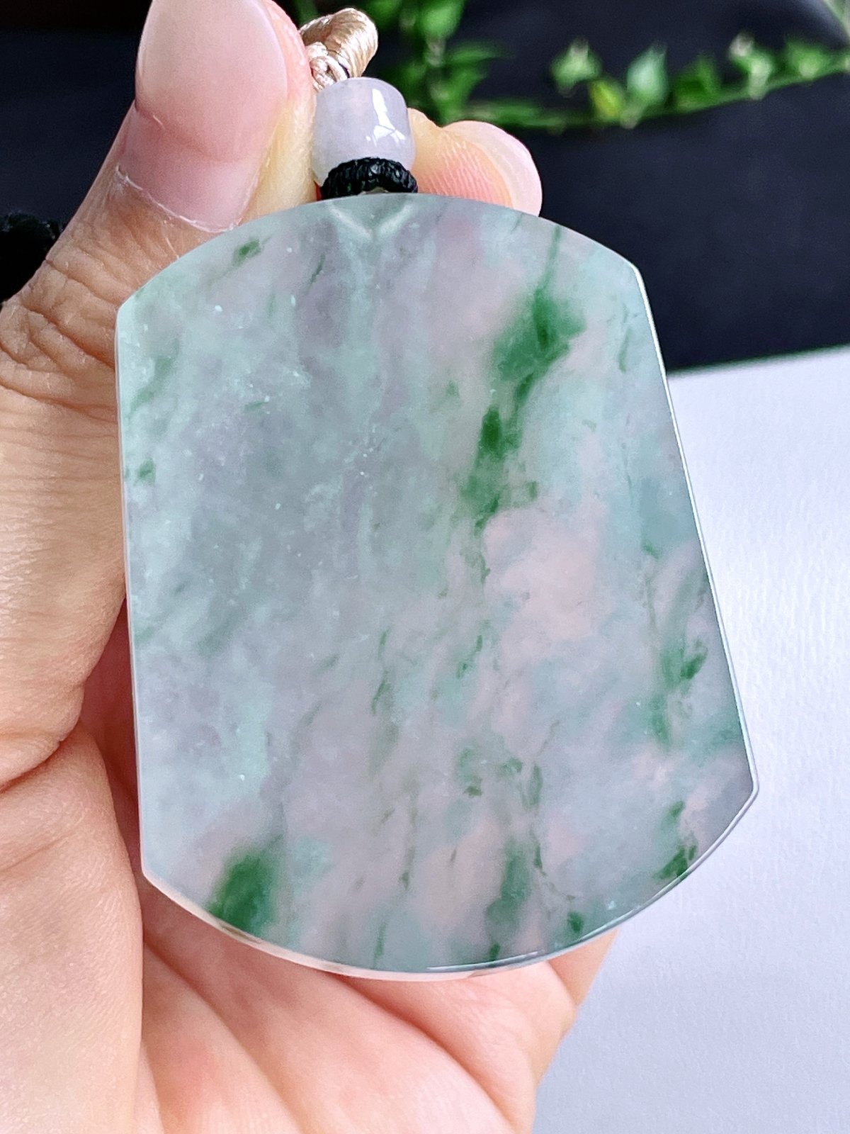 【裸石】冰飘花无事牌吊坠
【说明】缅料 
【尺寸】51-38.5-4.6