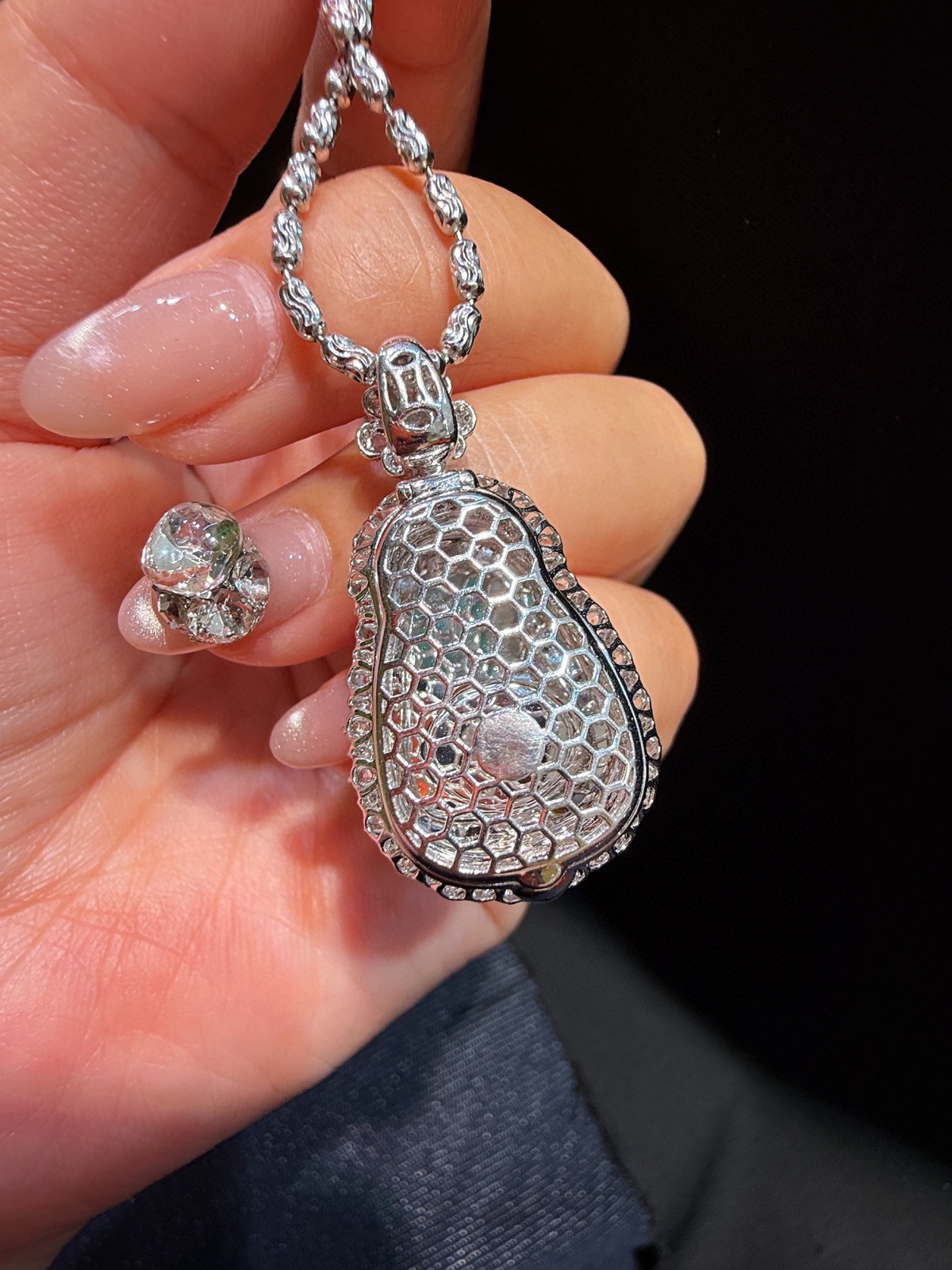 ️ 冰黄翡财神吊坠 精工雕刻 细腻水润 18k金钻豪华镶..