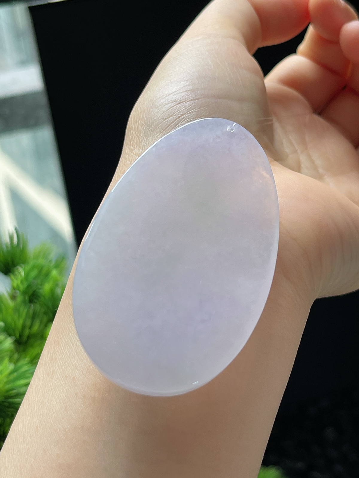 翡翠冰糯种淡紫色吊坠