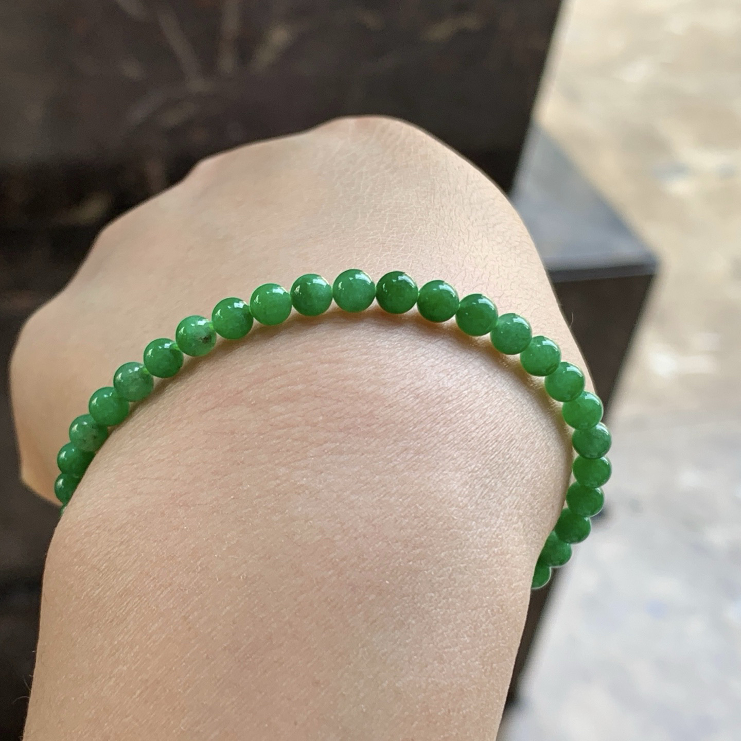 辣绿色手串^_^鲜艳 尺寸4.3