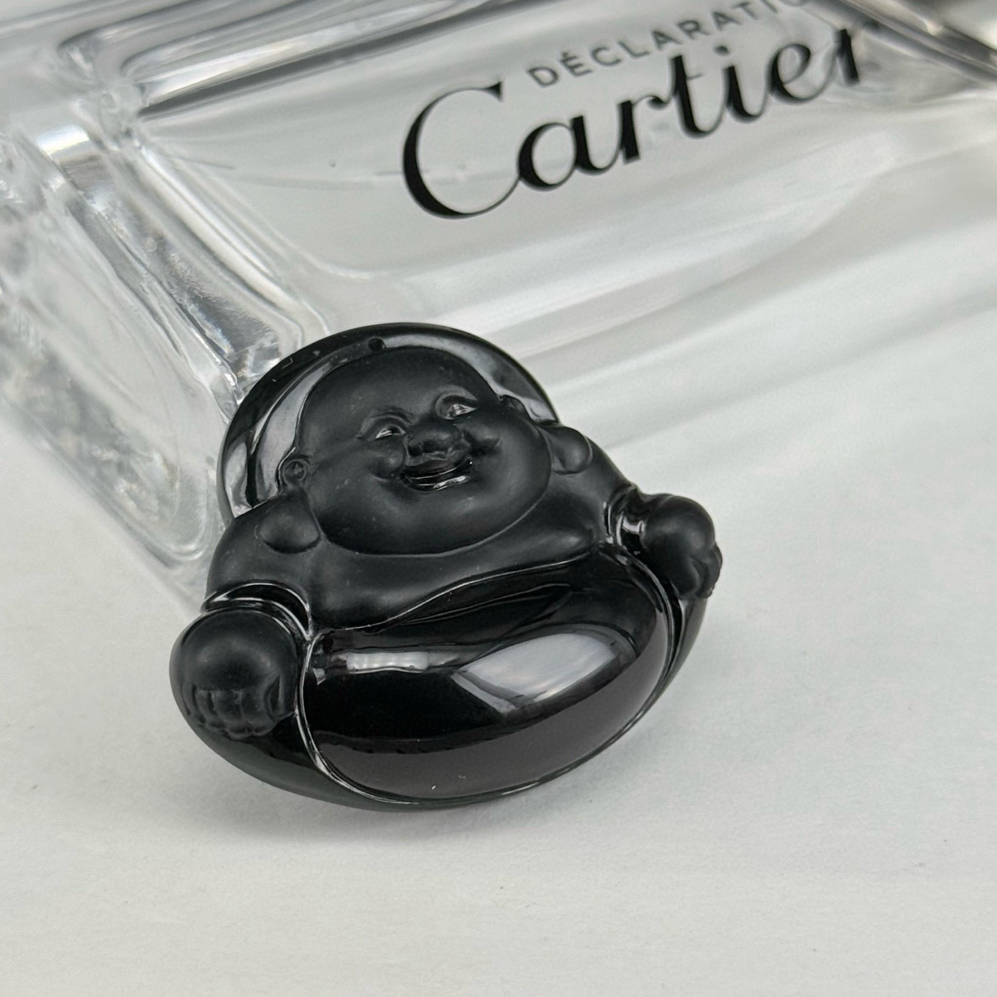 精品墨翠大肚佛裸石 种好色正 黑度极好 打灯通透 油性十足 尺寸31.5