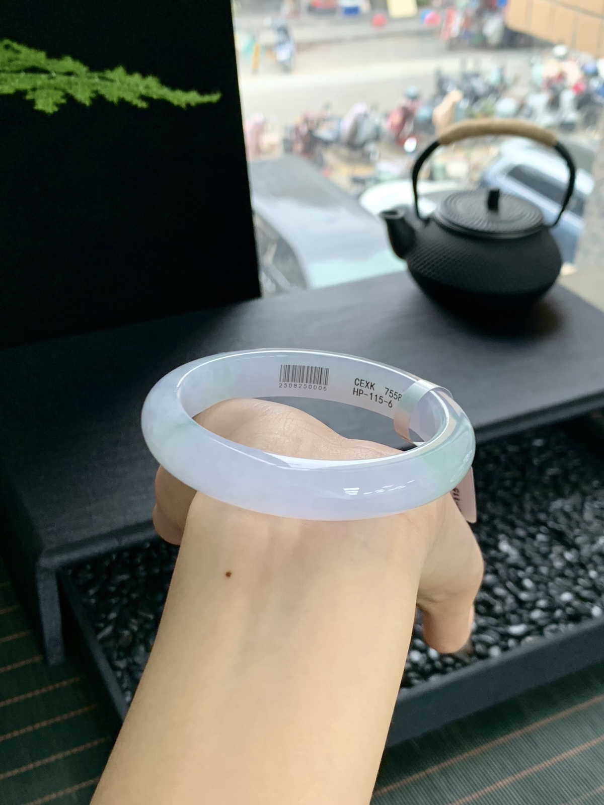 【冰春彩手镯】浪漫紫飘淡绿典雅，浑然天成的一幅山青水秀  余音绕梁 让人爱不释手58-12-8mm