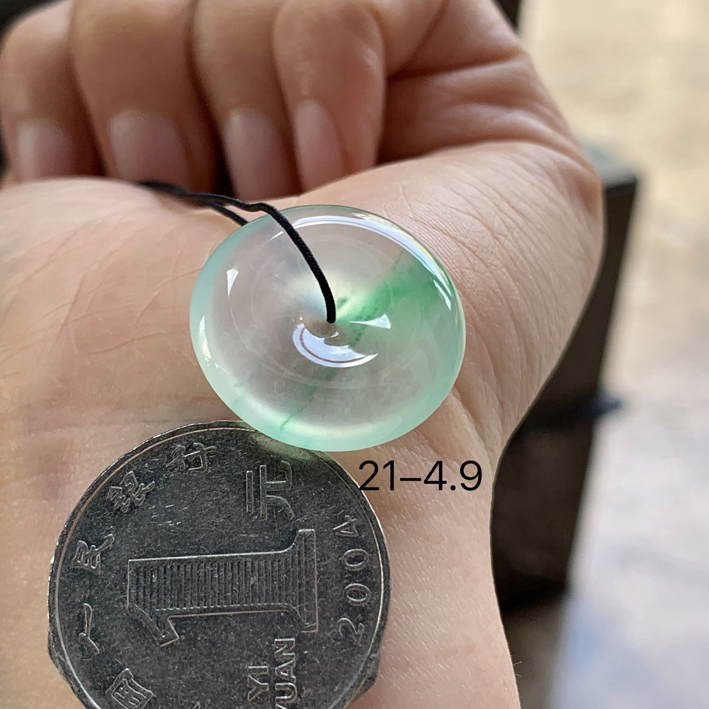 冰飘绿平安扣^_^清透 尺寸21