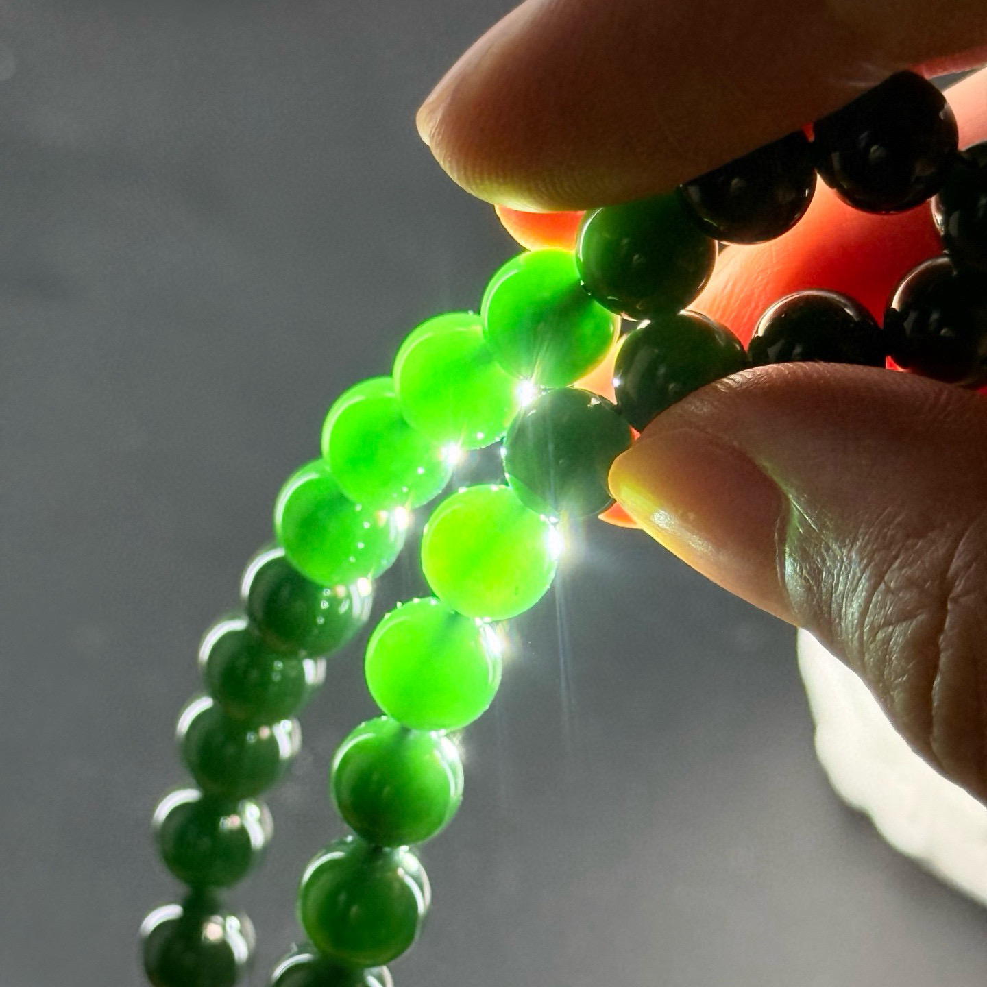 精品老蓝水珠子手串 种好色正 油性十足 种老色正 尺寸7.7