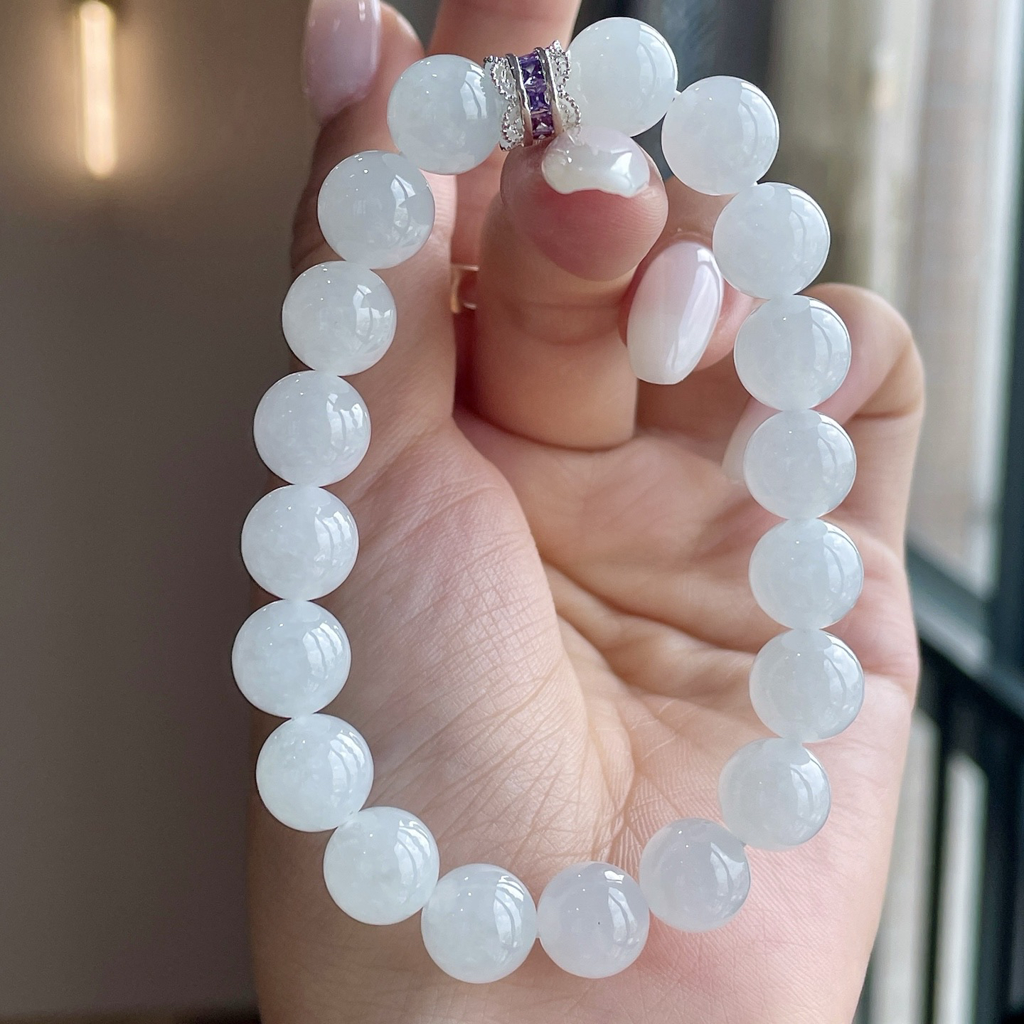 🧊仅一条，白月光手串
尺寸：10/19颗