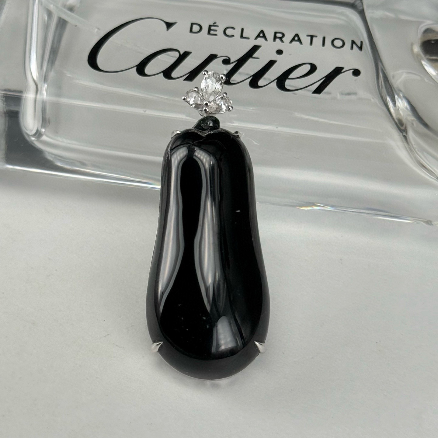 精品18k墨翠福瓜 种好色正 黑度好 打灯通透 油性十足 尺寸47.1