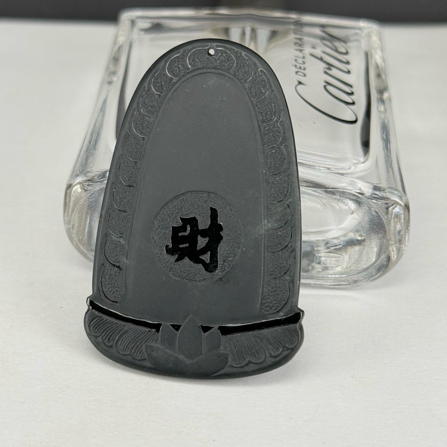 精品墨翠黄财神 种好色正 黑度极好 打灯通透 油性十足