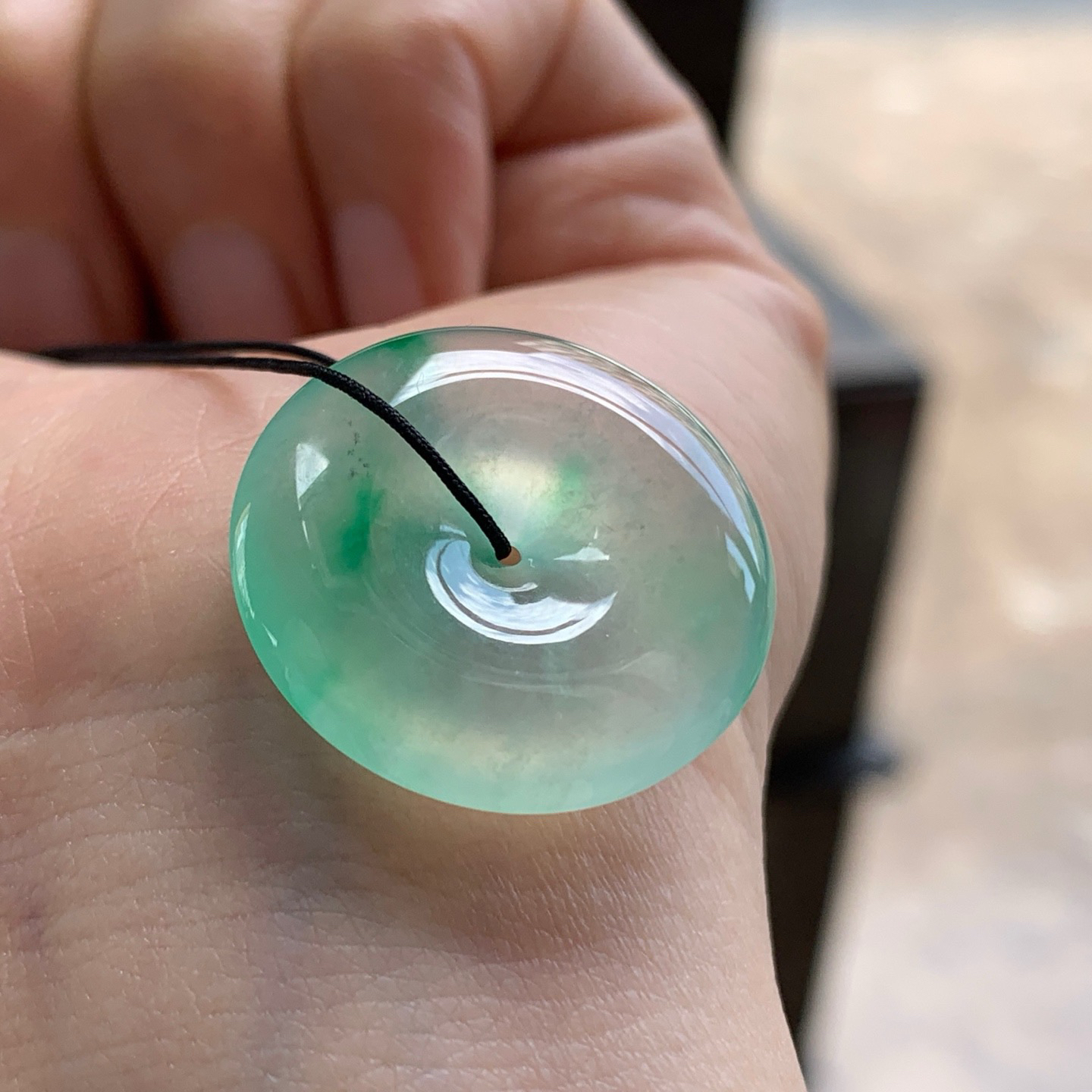 冰飘绿平安扣^_^种好色阳