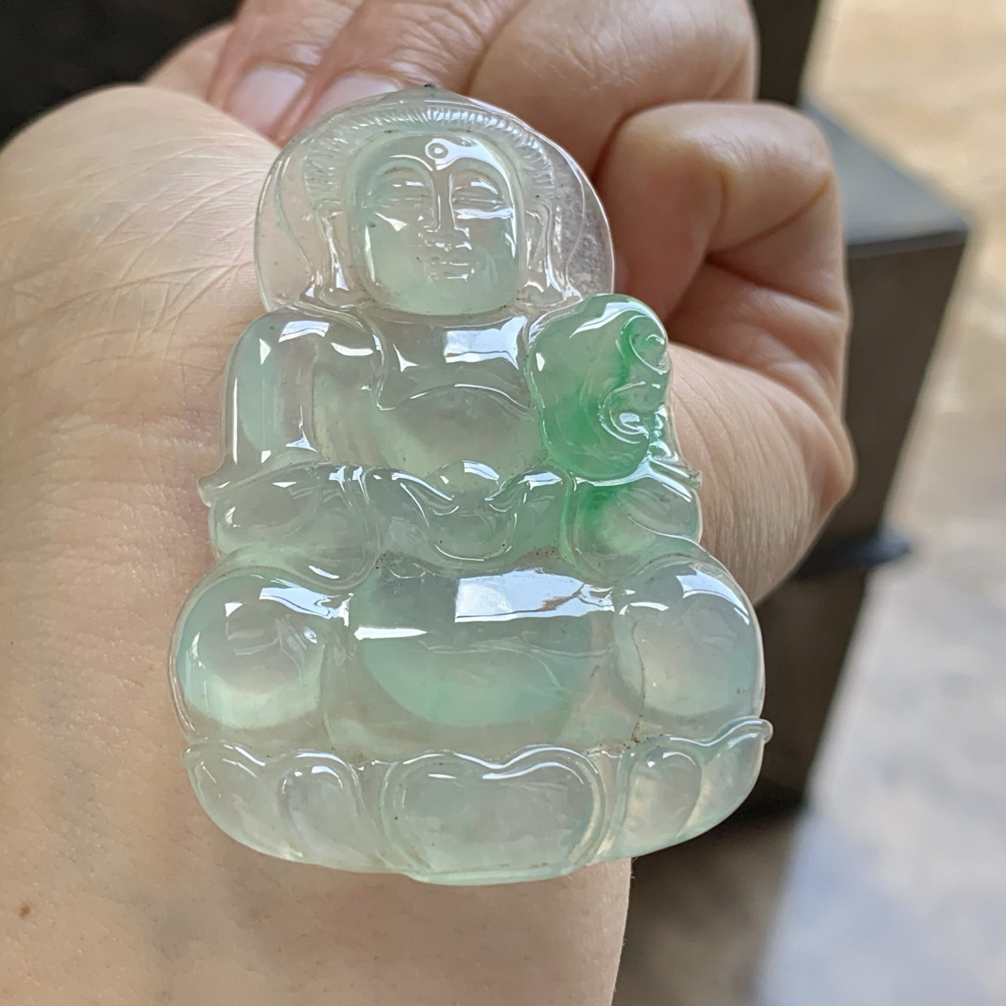 冰飘绿观音^_^冰透 尺寸60