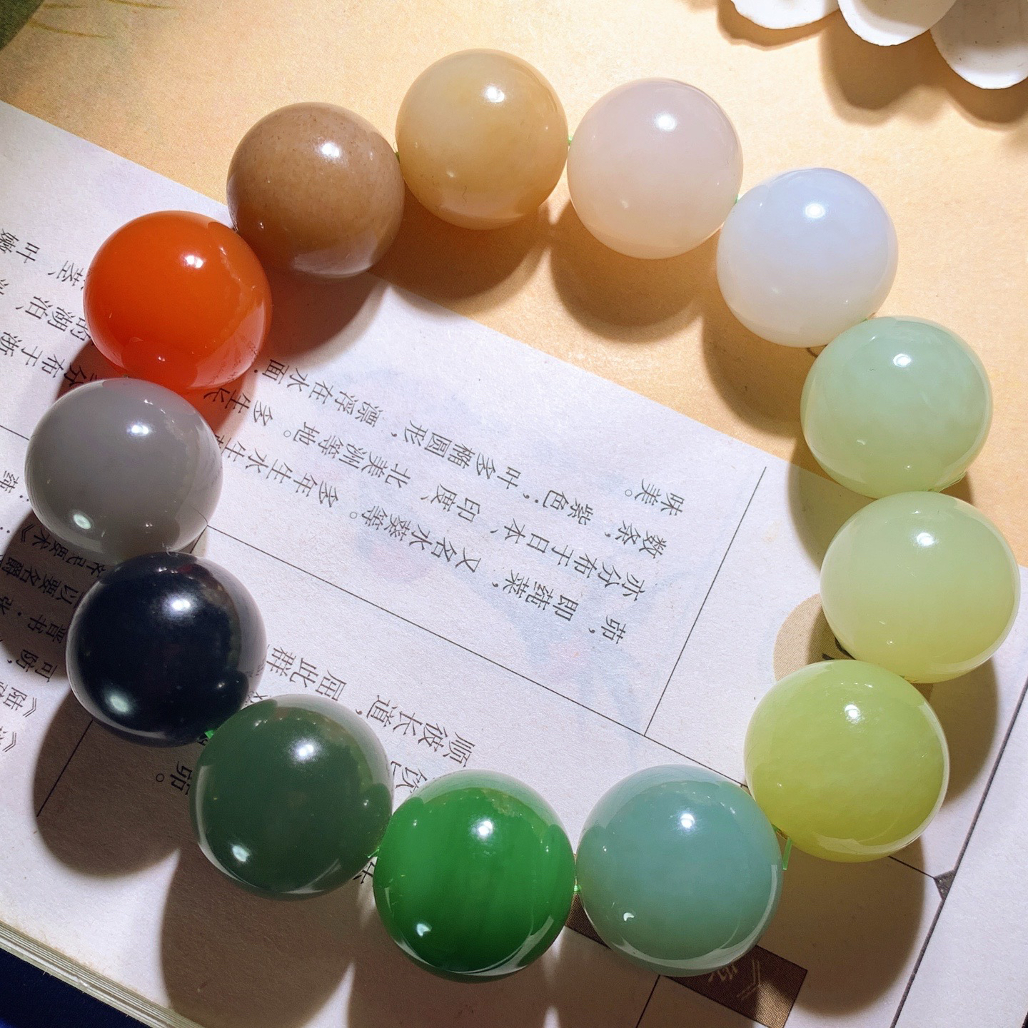 新疆和田玉多宝圆珠手串 单颗尺寸18重117.6克 玉质细腻油润 底色纯净 脂粉好，品质好。lt26