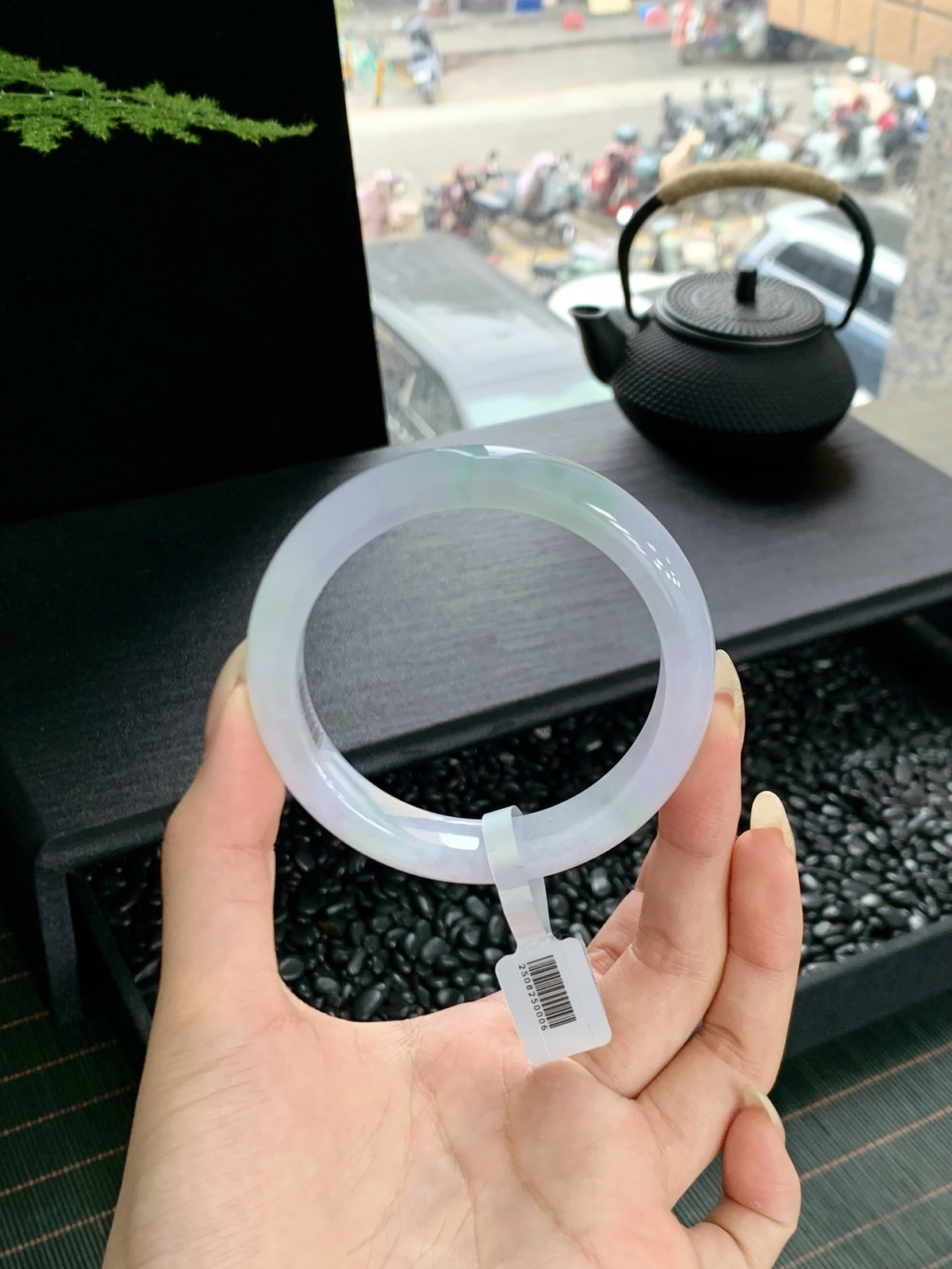 【冰春彩手镯】浪漫紫飘淡绿典雅，浑然天成的一幅山青水秀  余音绕梁 让人爱不释手58-12-8mm