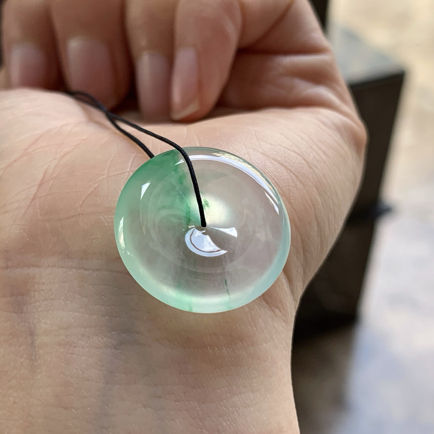 冰飘绿平安扣^_^清透 尺寸21