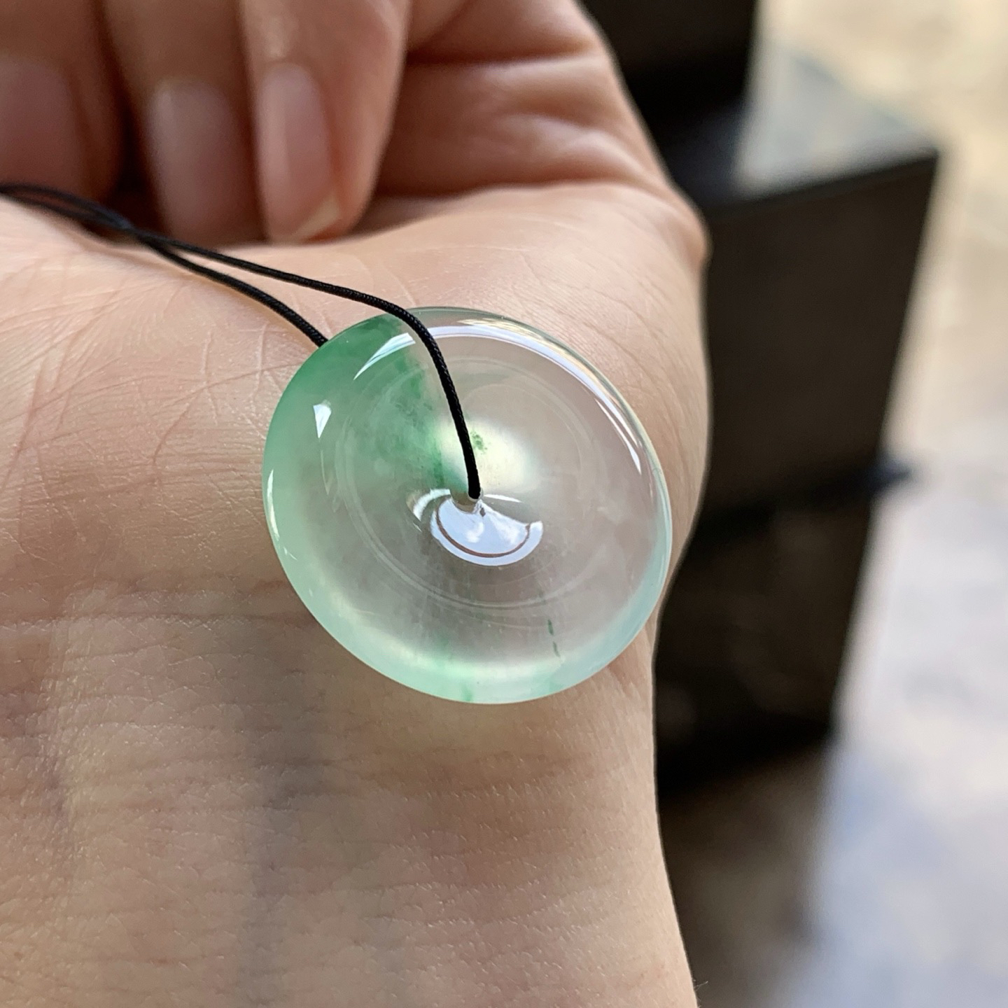 冰飘绿平安扣^_^清透 尺寸21