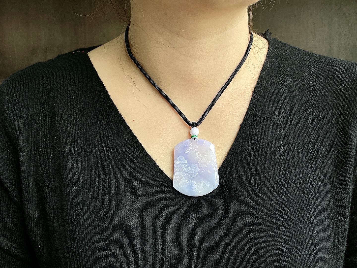 冰紫罗兰山水牌大山水牌吊坠，性比高，50.5-39.5-4.5，25.4克