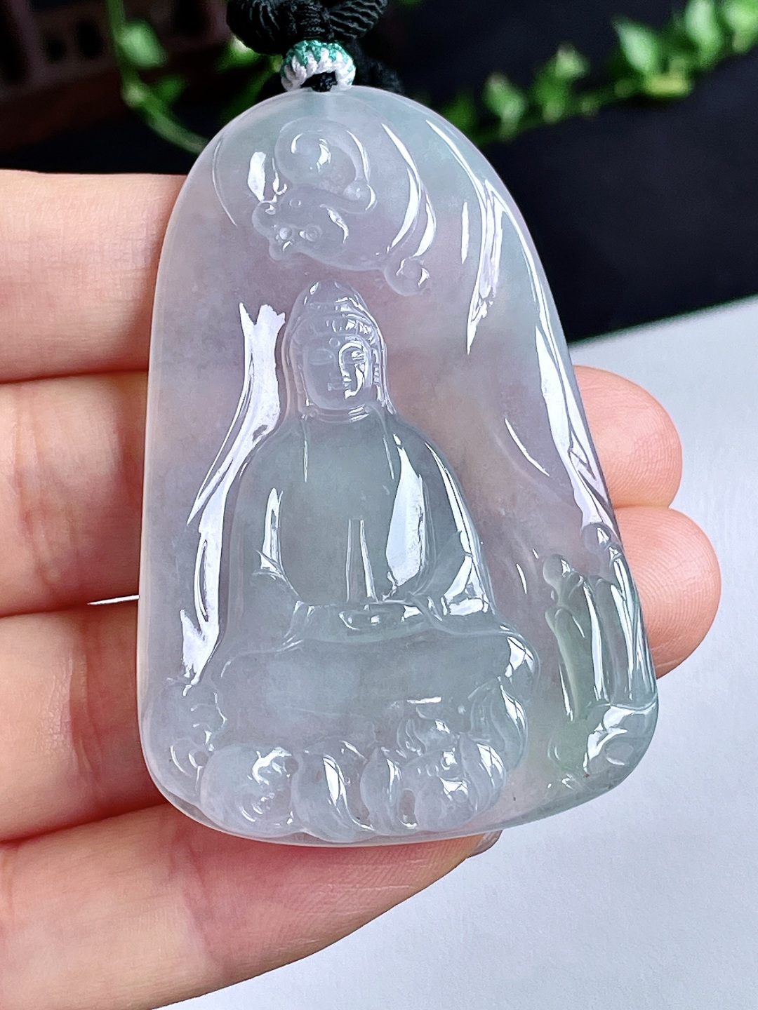 【裸石】冰晴水观音牌吊坠【说明】缅料 无裂 性比高【尺寸】60-38-5.5【重量】29克