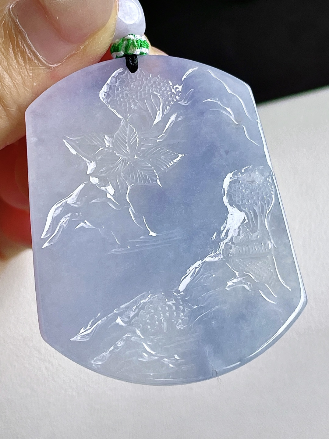 冰紫罗兰山水牌大山水牌吊坠，性比高，50.5-39.5-4.5，25.4克