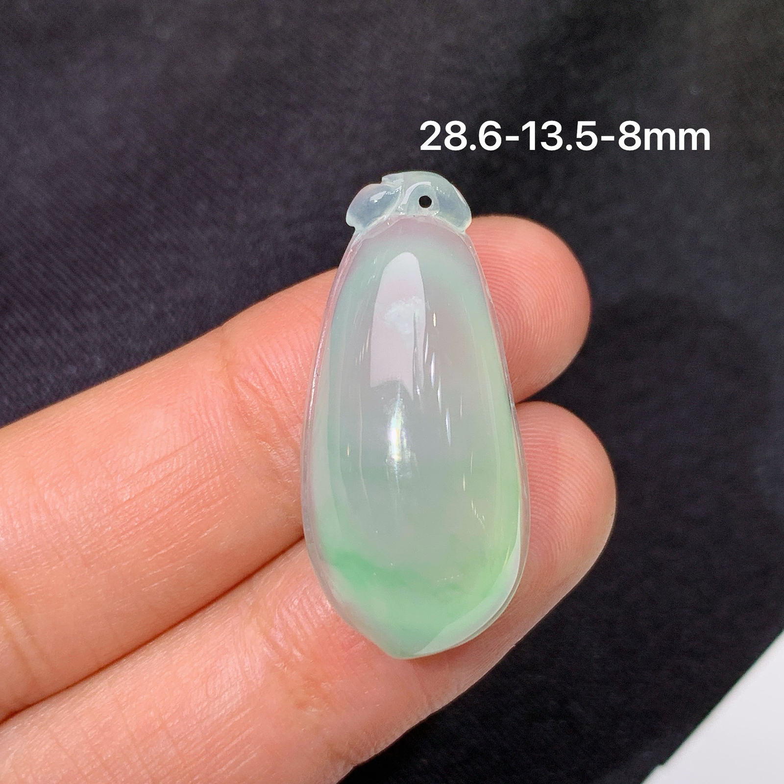 冰飘绿福瓜，镶嵌佳品，冰润细腻，种水足，Quq 尺寸28.6*13.5*8