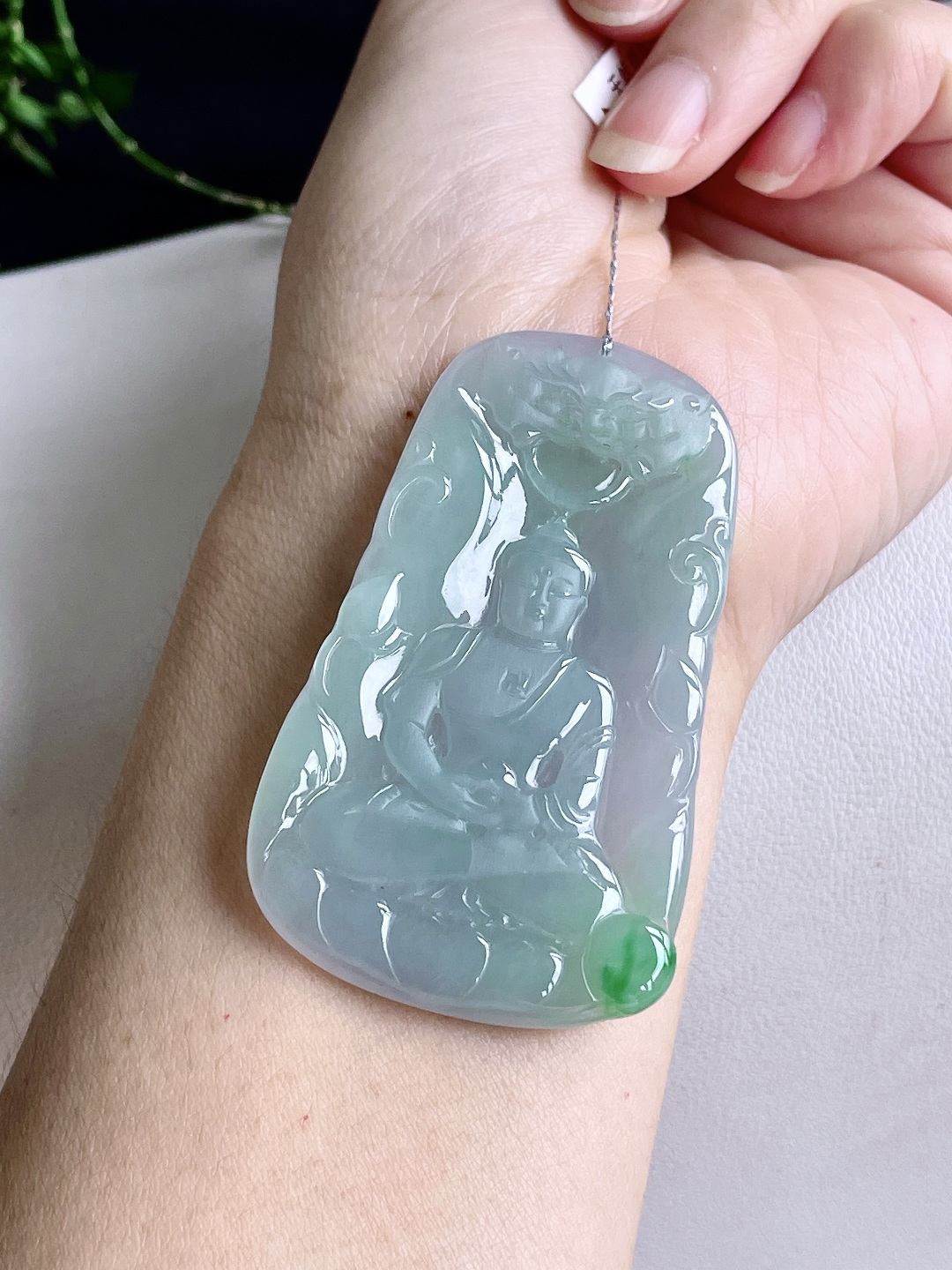 冰晴水大日如来佛牌吊坠，缅料，无裂，性比高