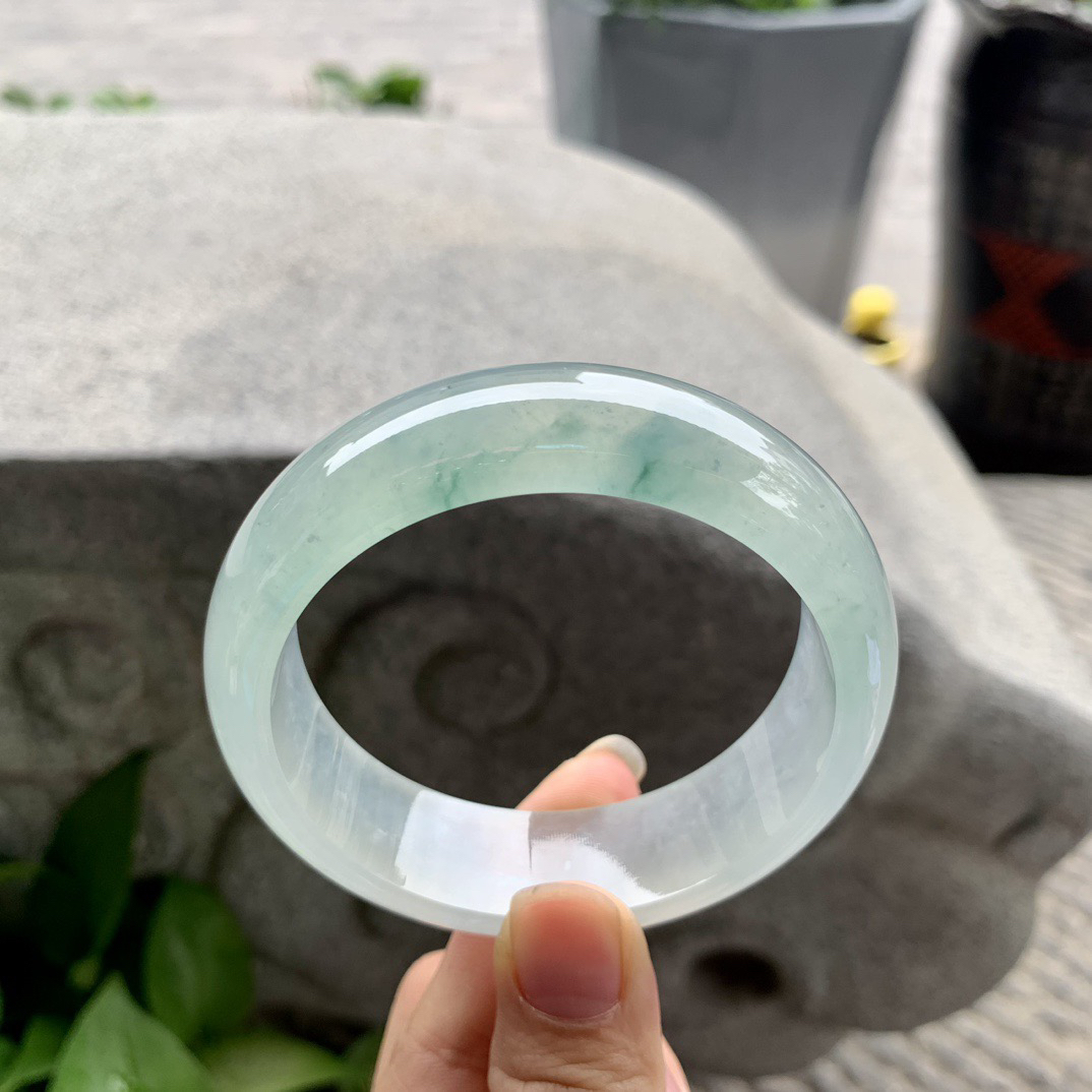 宽版大圈口58-17.6-8.6 【高冰飘花正圈手镯】正圈58 59可戴