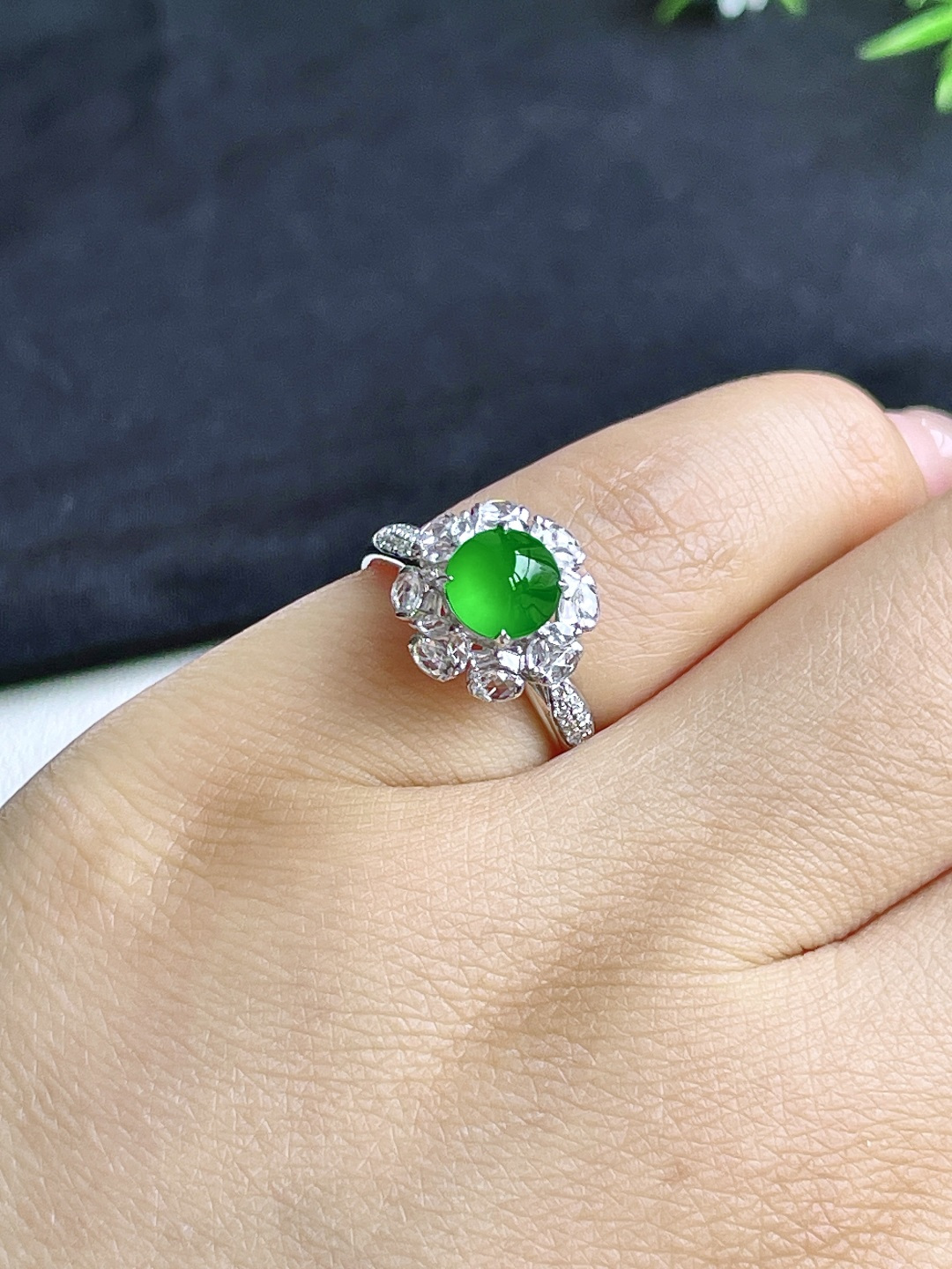 18k金镶嵌  性比高 12-10 6.4-4 圈口13号 2.8克