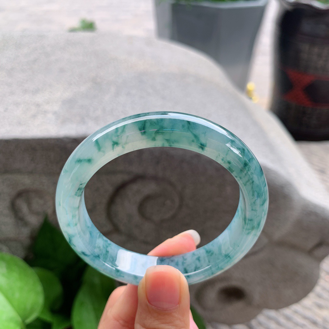 圈口55-12.7-8.4 【冰飘花正圈手镯】正圈55 56可戴