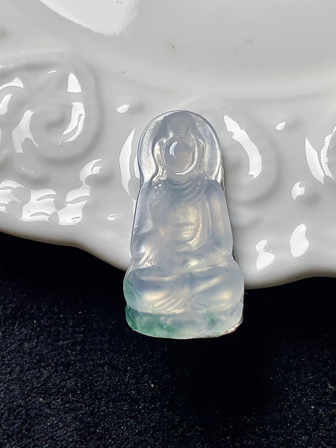 高冰飘花度母 水润种老 0413 尺寸28.3*14.1*2.9