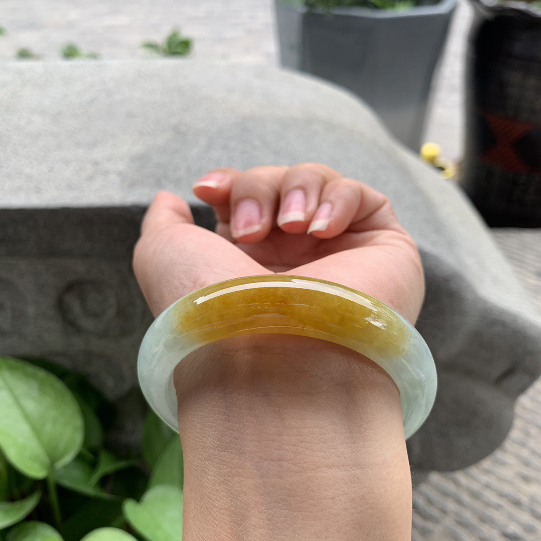 圈口55.8-12.5-8.5【蜜糖黄正圈手镯】正圈55 56可戴