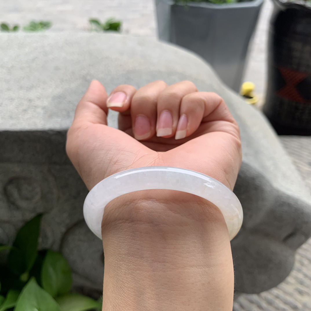 小圈口 51-8.5【冰黄翡圆条手镯】圆条51 52可戴