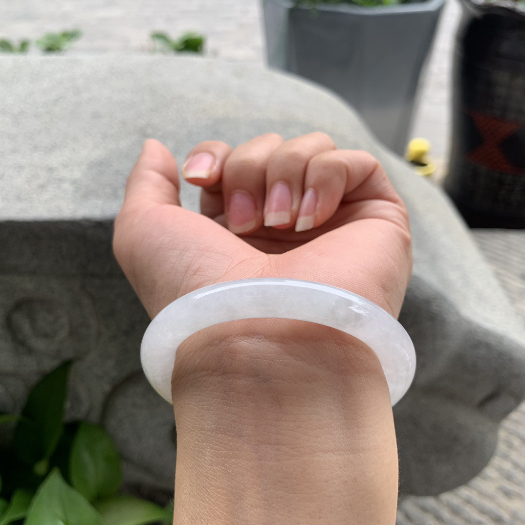 小圈口 51-8.5【冰黄翡圆条手镯】圆条51 52可戴