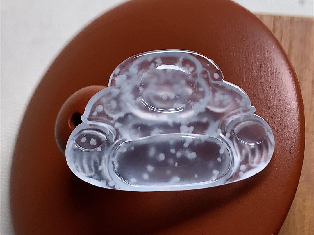 玻璃种木那佛公 白皙透亮，品质，行家货无裂尺寸28.4*19.6*4