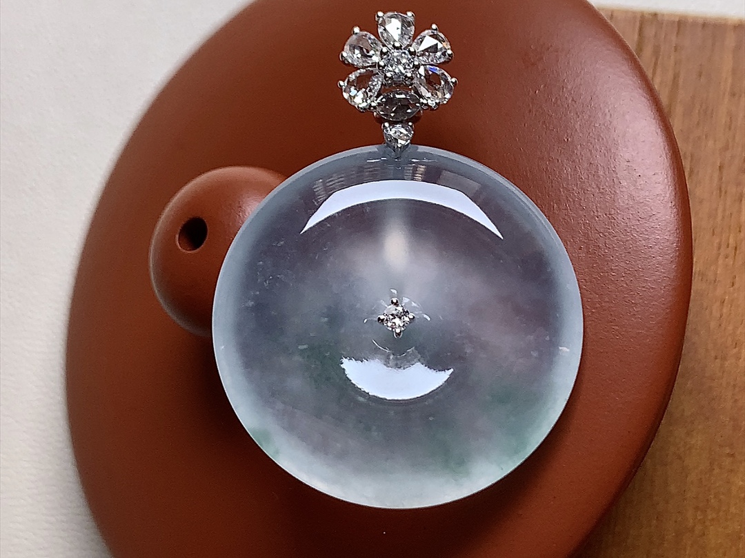 玻璃种飘花怀古 18K，品质，飘花素雅，无裂，尺寸32*23.5*5