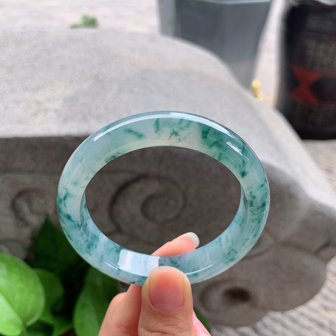 圈口55-12.7-8.4 【冰飘花正圈手镯】正圈55 56可戴