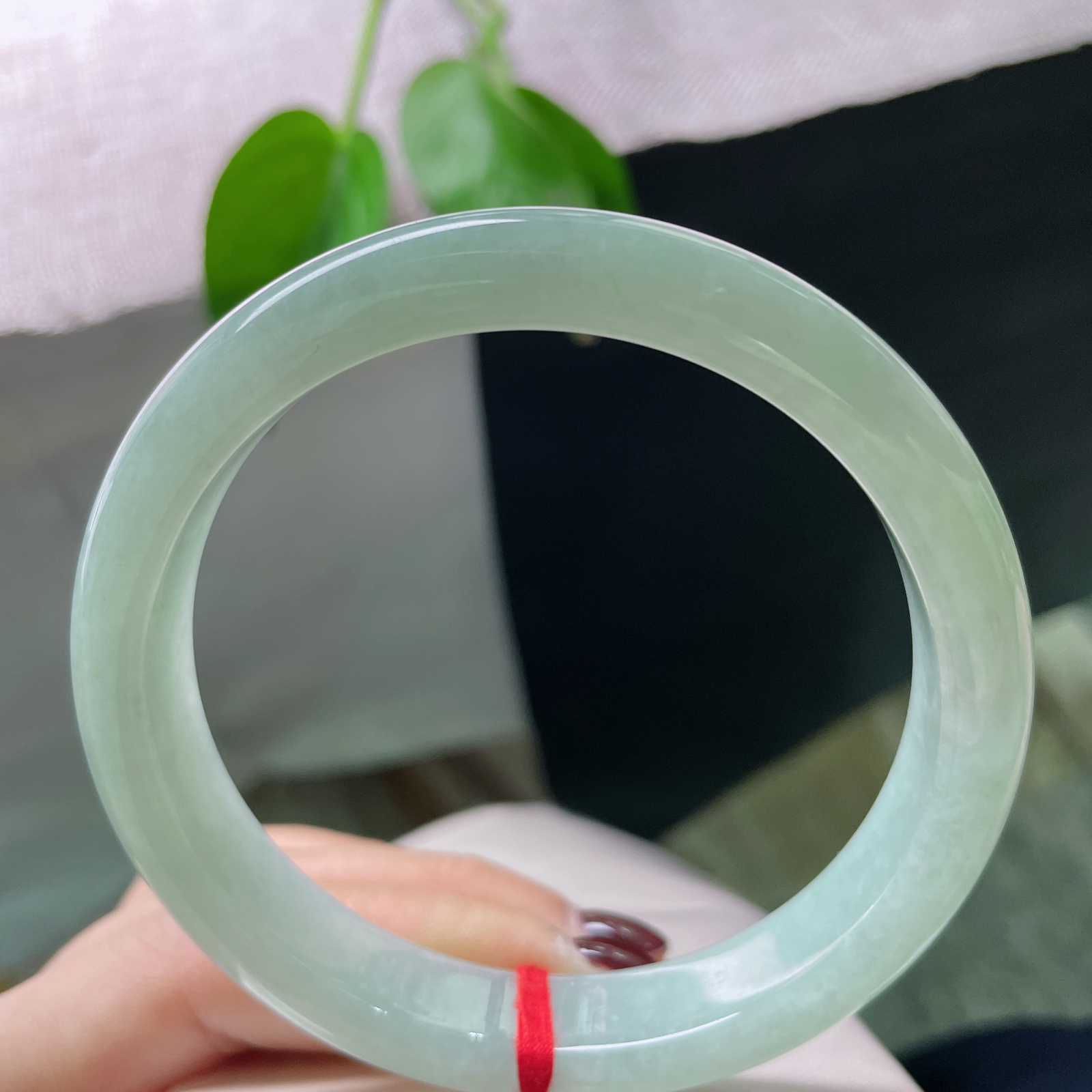 63.2/12.3/8.2，绿底正圈，大圈口，甜美可人，色如翠羽，质比凝脂..