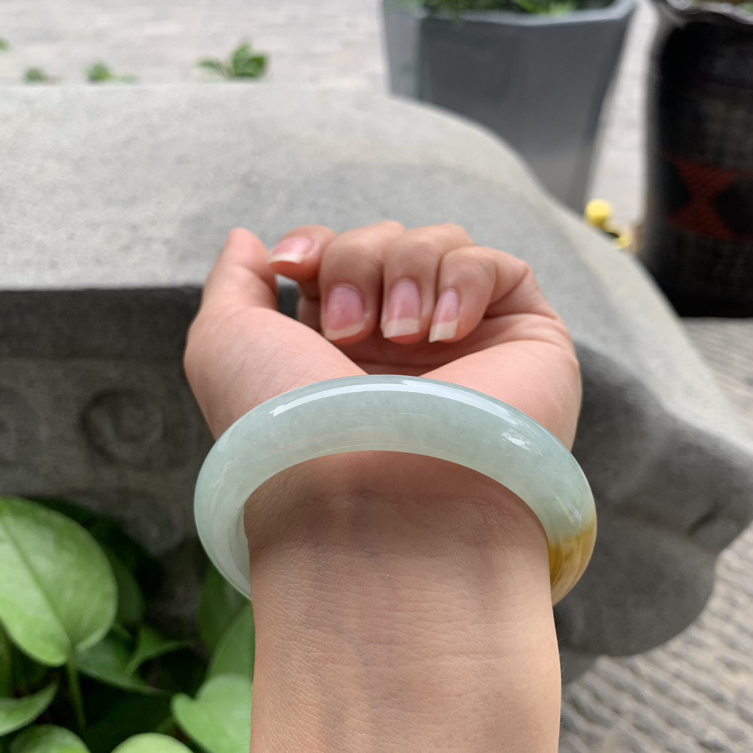 圈口55.8-12.5-8.5【蜜糖黄正圈手镯】正圈55 56可戴