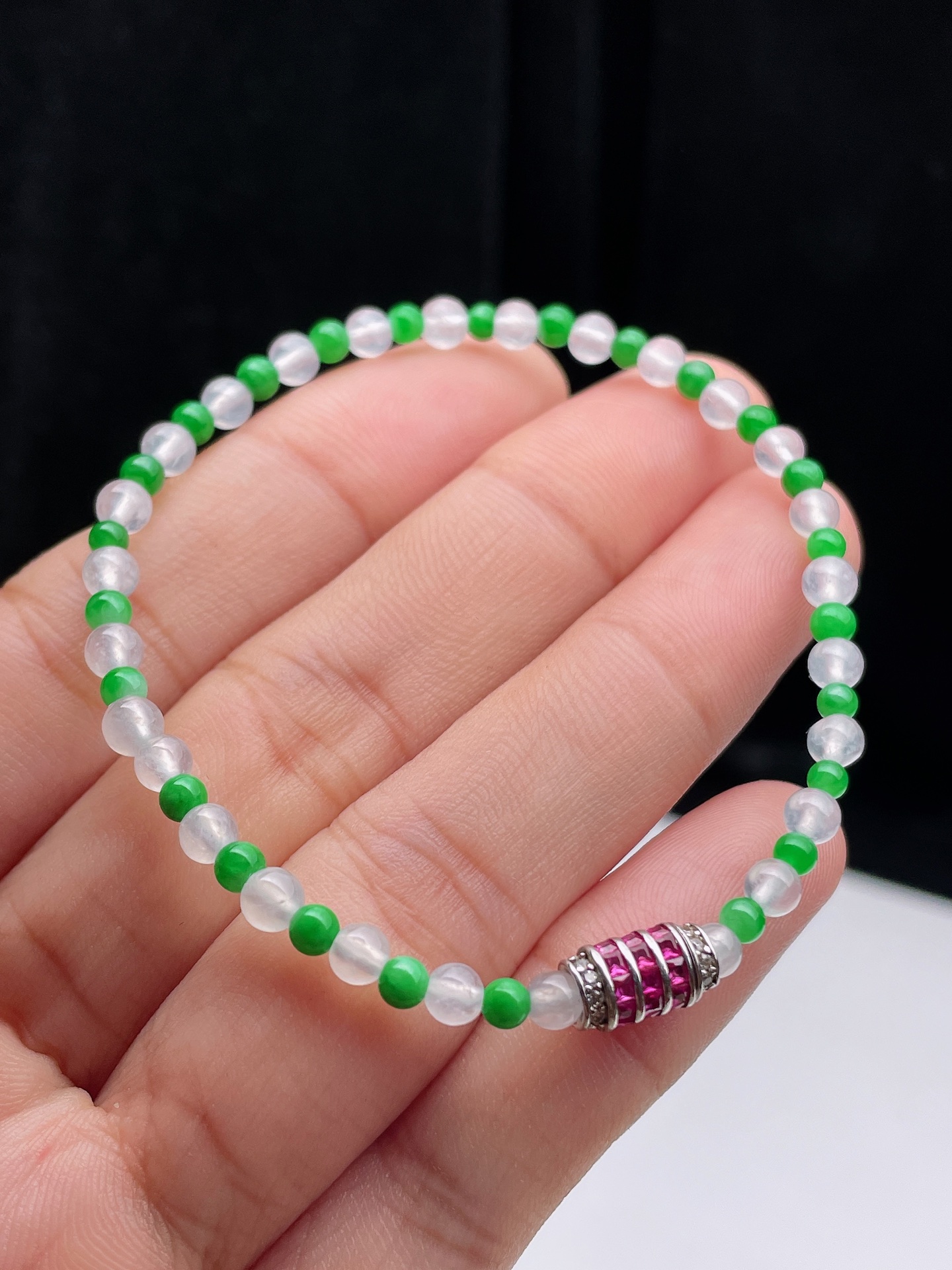 3.6mm冰绿手链 不议