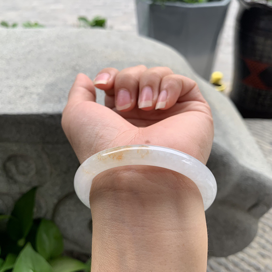 小圈口 51-8.5【冰黄翡圆条手镯】圆条51 52可戴