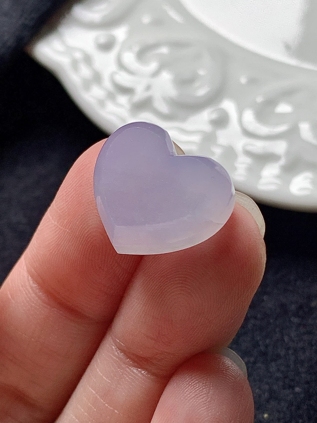 冰紫爱心，水润种老，0413 尺寸15.8*13.8*5