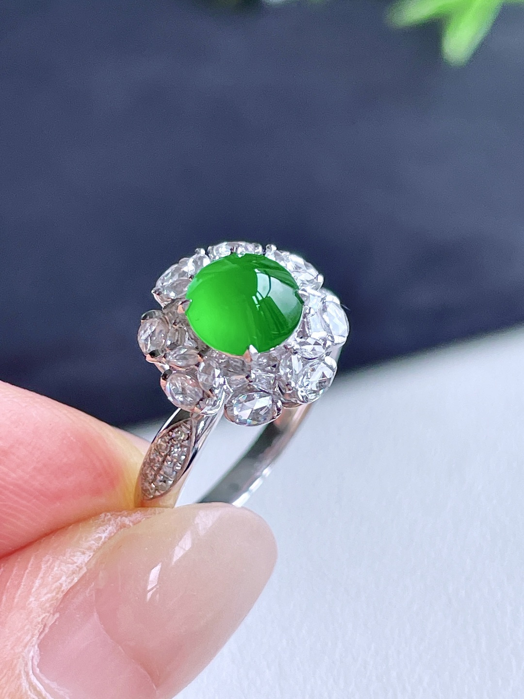 18k金镶嵌  性比高 12-10 6.4-4 圈口13号 2.8克