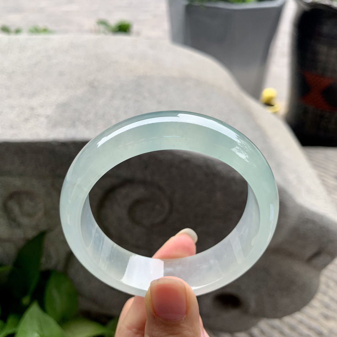 宽版大圈口58-17.6-8.6 【高冰飘花正圈手镯】正圈58 59可戴