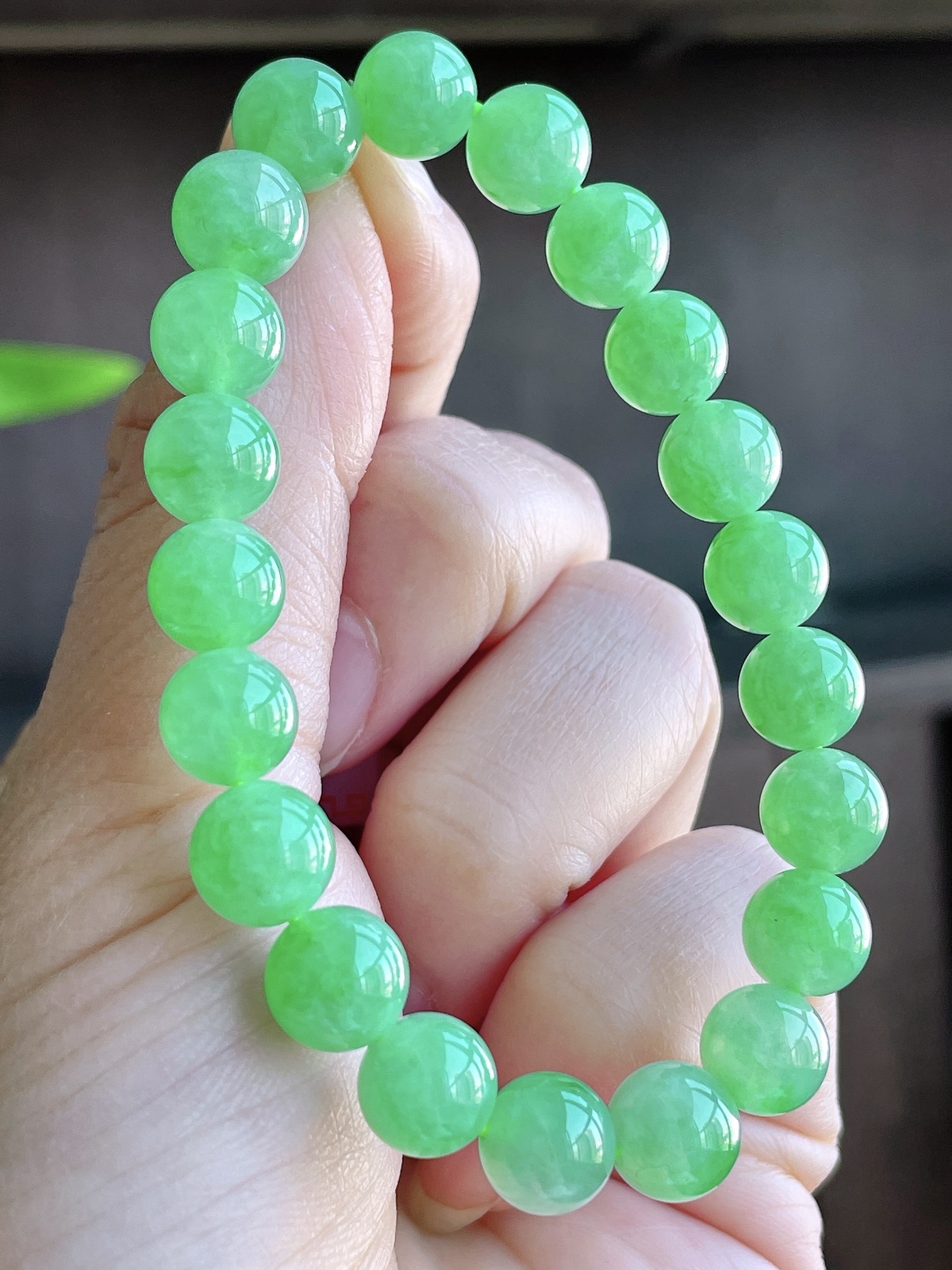 冰阳绿手串圆珠珠子手串
【尺寸】8.7mm..